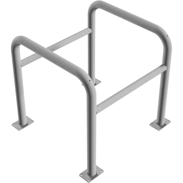 Anti-nudge hoop | for trees and posts | hot-dip galvanized | width: 800 mm, depth: 800 mm, height above ground: 800 mm | to be fixed by plugs